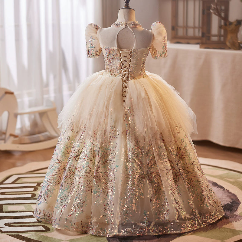 sequin birthday dresses Girl Girl Dresses Toddler Ball Gowns Dolce & Gabbana Abito Color:Champagne 6 cm See sizing chart for model:Abby