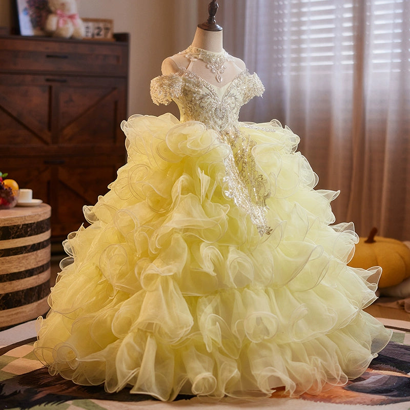 Beauty Pageant Yellow Pageant Dresses For Girls Girls Pageant Dresses Children's Yellow Sequined Princess Dress Beauty Pageant Yellow Pageant Dresses For Girls Girls Pageant Dresses Children's Yellow Sequined Princess Dress