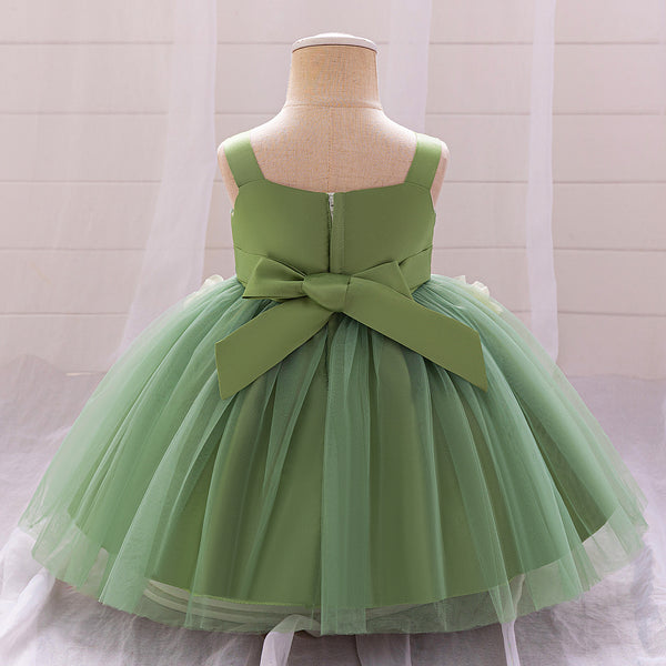 Girls Flower Birthday Dress Cute Flower Girl Puffy Princess Dress