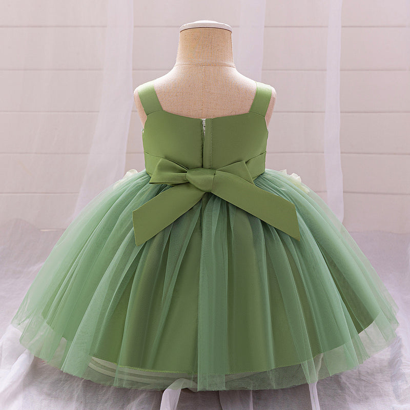Girls Flower Birthday Dress Cute Flower Girl Puffy Princess Dress