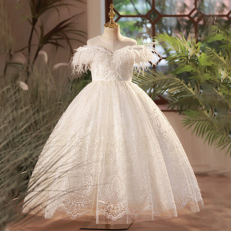 Baby Girl Birthday Pageant One Shoulder Tassel Princess Dress marryshe Baby Girl Birthday Pageant One Shoulder Tassel Princess Dress marryshe