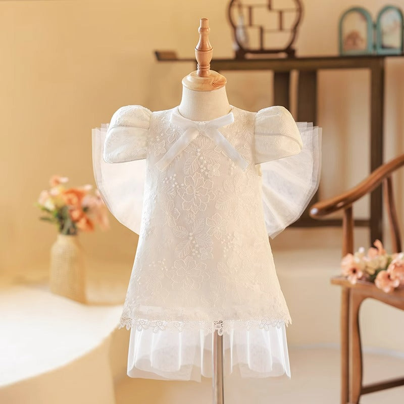 Baby Girl Baptism Dress Toddler First Communion Dresses Birthday Dress, White / 9-10 Years (150cm)