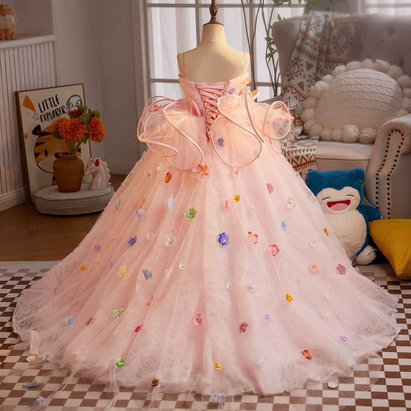 Pink Girls Dress Children's Prom Dress Flower Girl Wedding Dress
