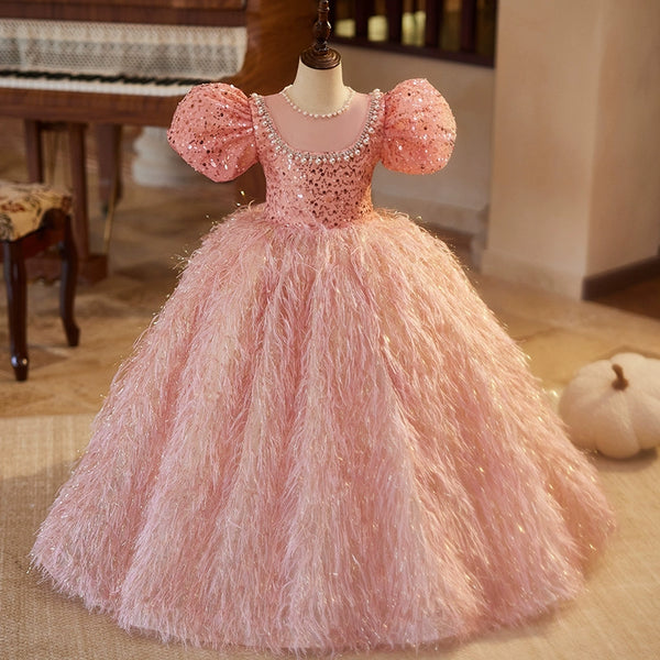 Elegant Baby Girl Sequin Princess Dress Toddler Baptism Dresses