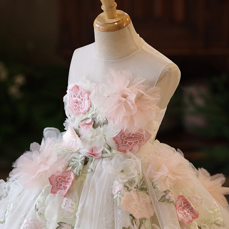 Girls Birthday Ball Dress Flower Girl Elegant Princess Dress