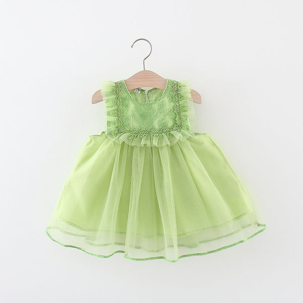 Summer Girls Dress Baby Embroidered Bow Princess Dress