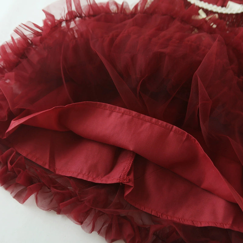 Girls' Birthday Party Princess Dress Girls Woolen Vest Dress
