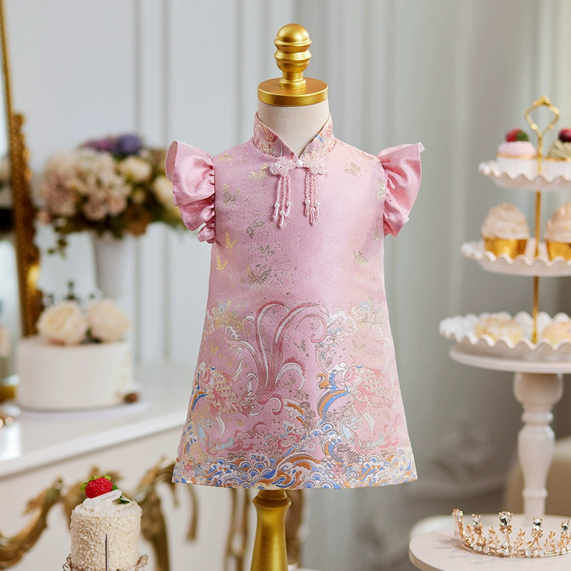 Baby Pink Birthday Princess Dress Girls Communion Dress