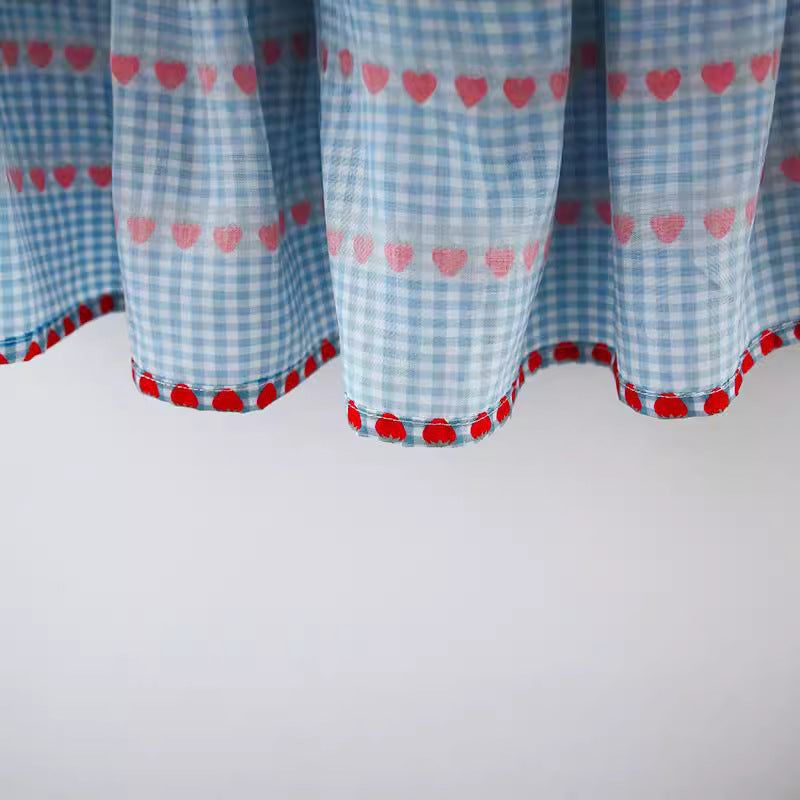 Summer Girls Cherry Plaid Sleeveless Dress