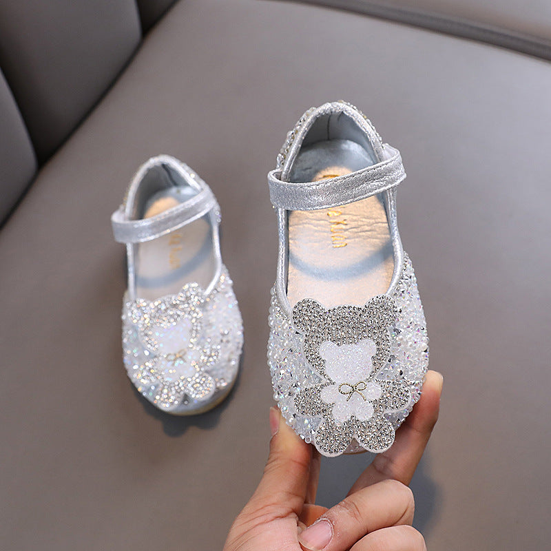 Baby Girls Sequins Bear Birthday Princess Dress Shoes
