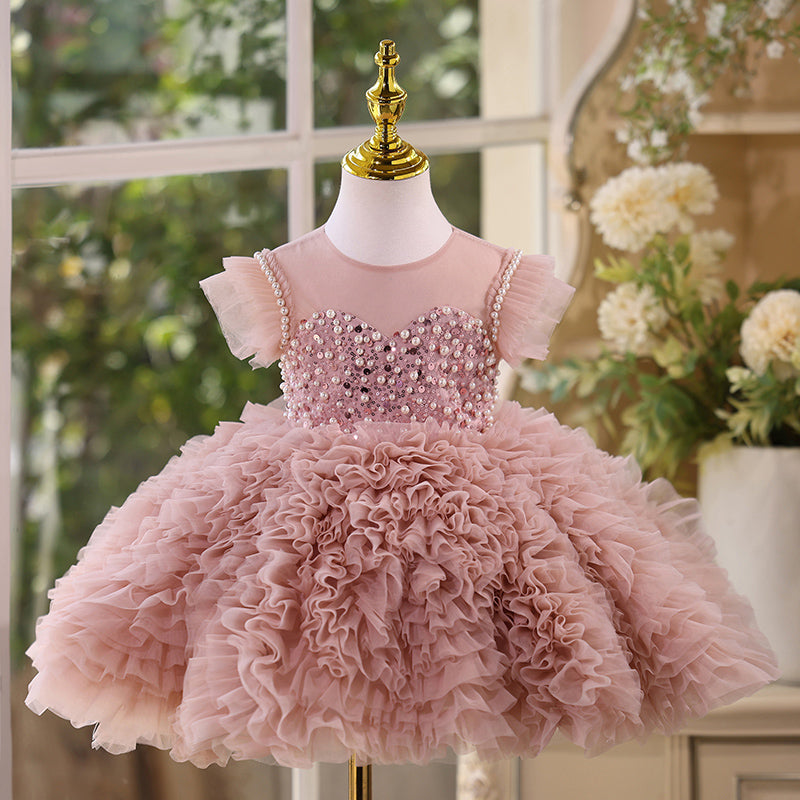 Girls Cute Birthday Dress Flower Girl Puffy Princess Dress