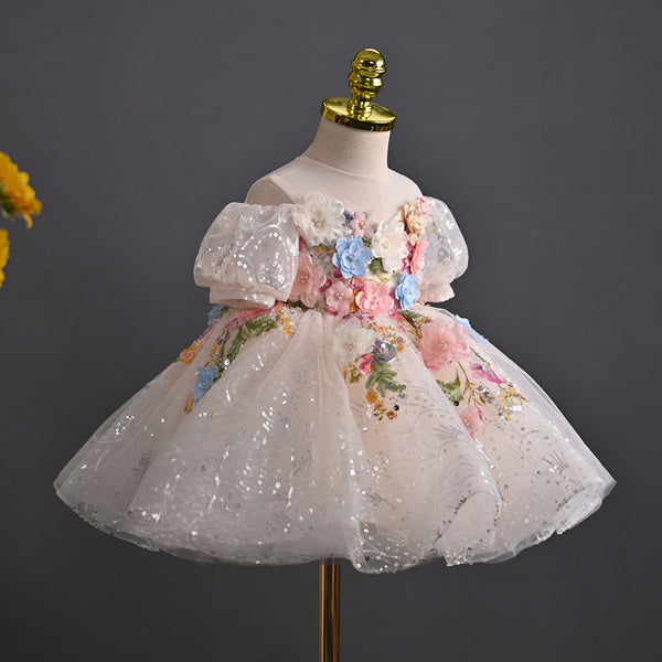 Girls Birthday Dress Children's Communion Princess Dress Flower Girl Dress