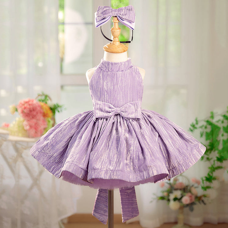 Girls Birthday Dress Purple Children Party Princess Dress