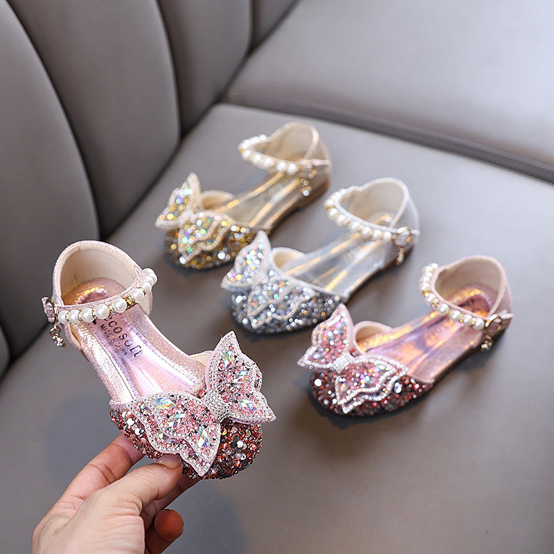 Girls Summer New Rhinestone Princess Shoes