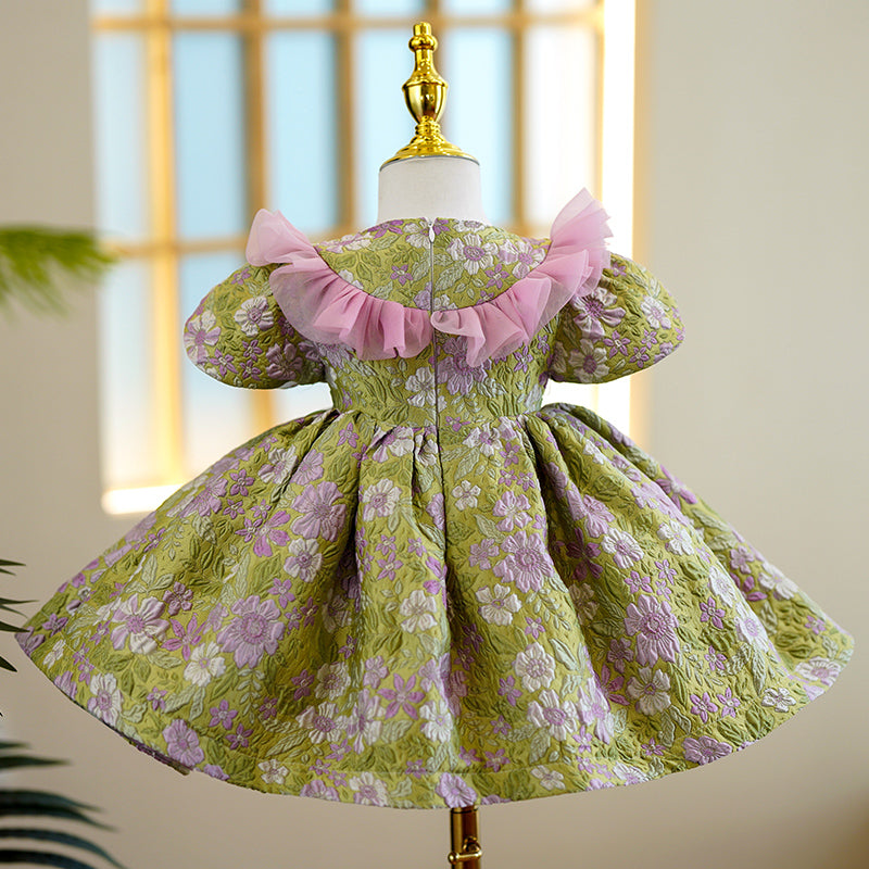 Baby Girl Dress Toddler Ball Gowns Flower Piano Performance Ruffle Princess Dress