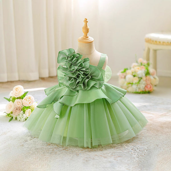 Girls Formal Dress Children's Birthday Princess Dress Flower Girl Puff Dress