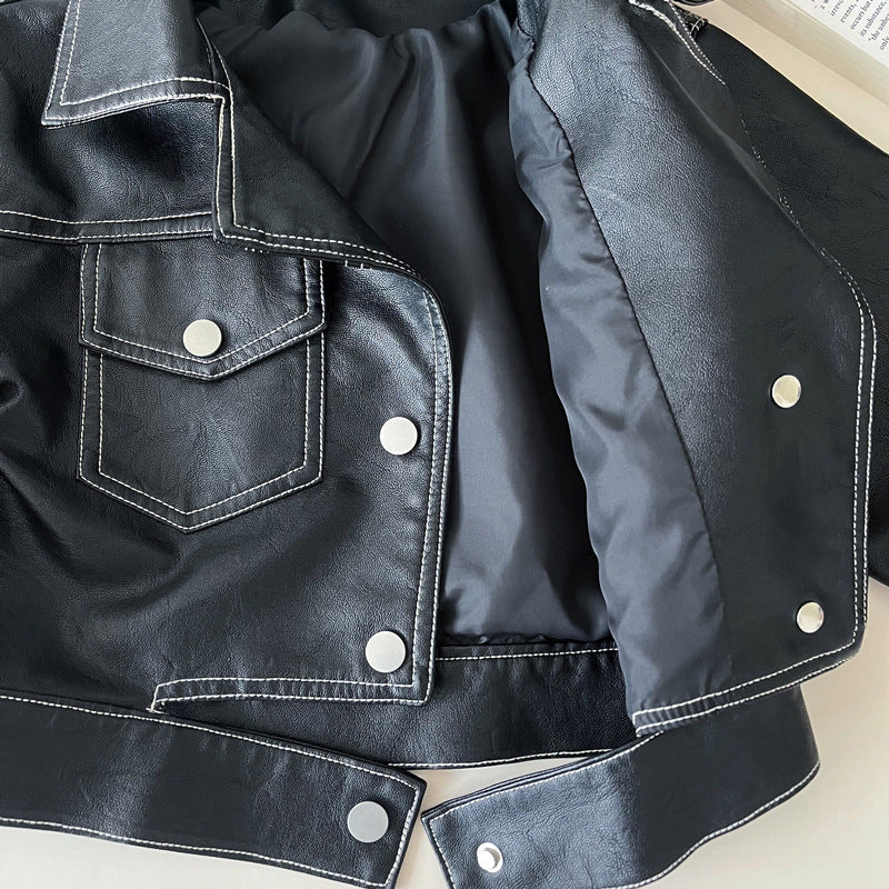 New Autumn Children's Soft PU Leather Jacket