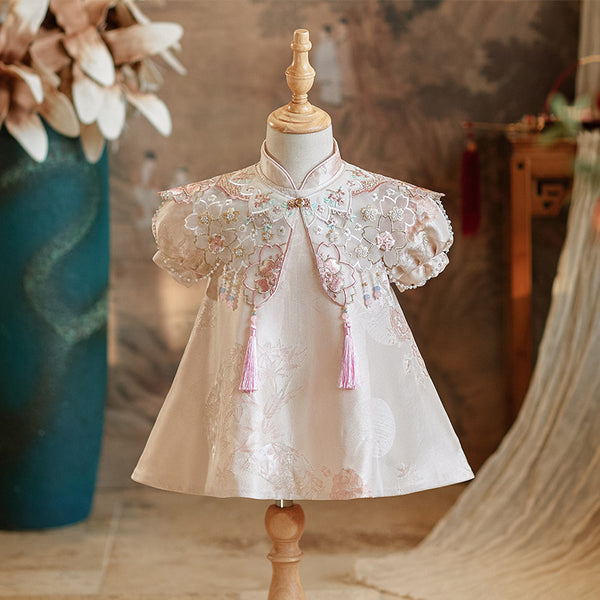 Baby Communion Dress Girl Birthday Princess Dress Baby Pink Cheongsam