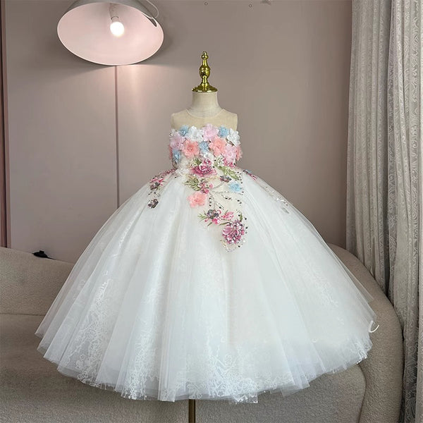 Girls Birthday Party Dress Flower Girl Wedding Princess Dress