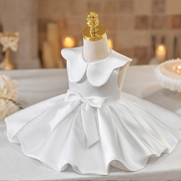 Girls White Birthday Dress Flower Girl Puff Princess Dress