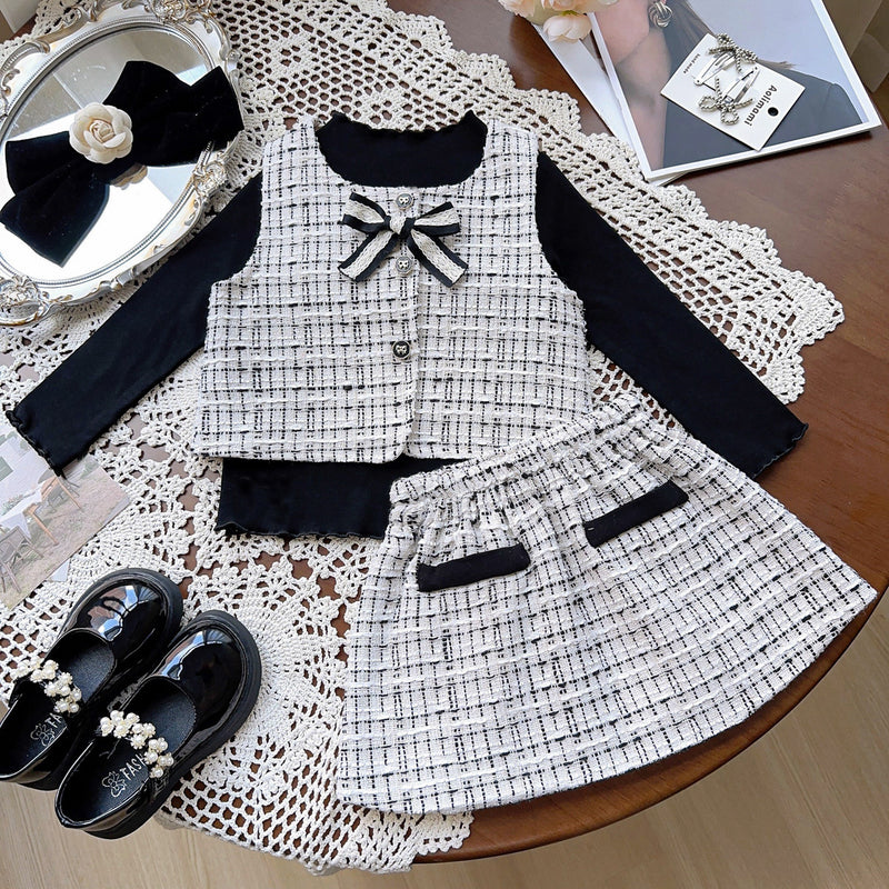 Cute Girls New Vest Short Skirt Two-piece Set