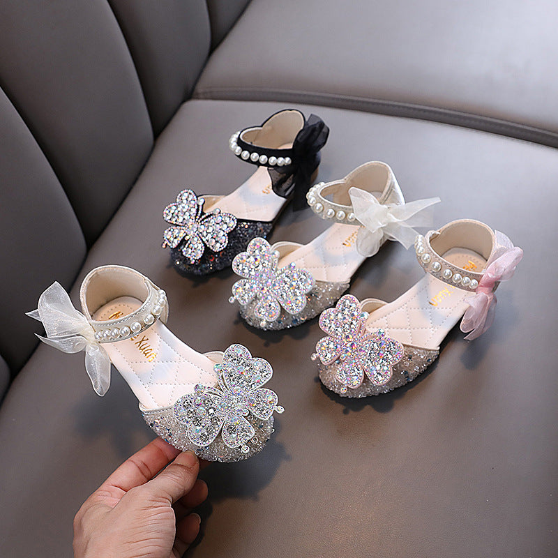 Cute New Baby Girl Princess Diamond Leather Shoes