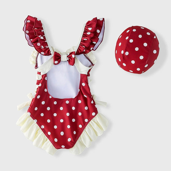 Summer Girls Red Princess Cute Swimsuit