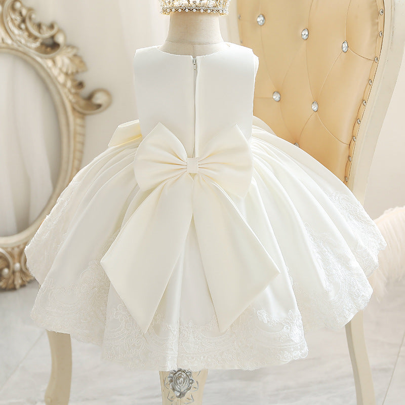 Toddler Birthday Party Wedding Christening Bow Fluffy Princess Dress