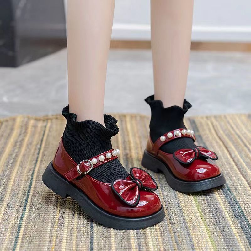 Baby Winter Princess Leather Boots Plus Velvet Red Boots