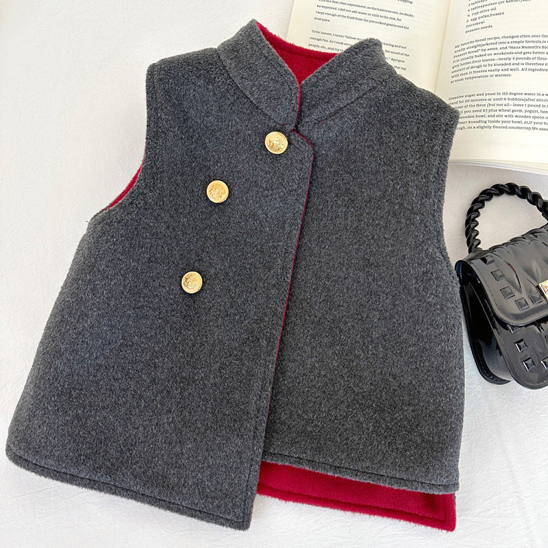 Girls' Winter New Year Fleece Vest and Trousers