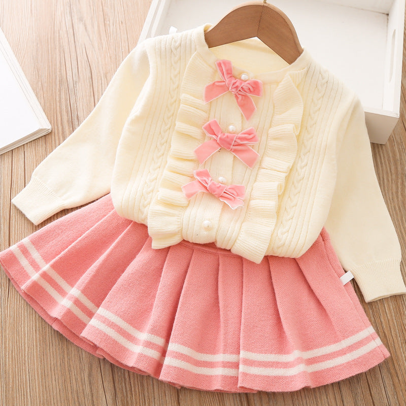 Marryshe - Little Girl Dresses - Lovely Baby Girl Two Piece Sweater Dress Winter Dresses, Pink / 3-4 Years (110cm) Marryshe - Little Girl Dresses - Lovely Baby Girl Two Piece Sweater Dress Winter Dresses, Pink / 3-4 Years (110cm)
