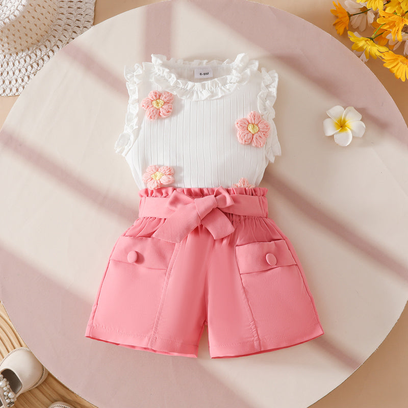 Girls Cute Party Outfit Girls Elegant Birthday Outfit Two-piece Set