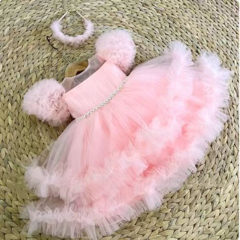 Baby Girl  Beauty Pageant Dress Toddler Birthday Fluffy Princess Dress