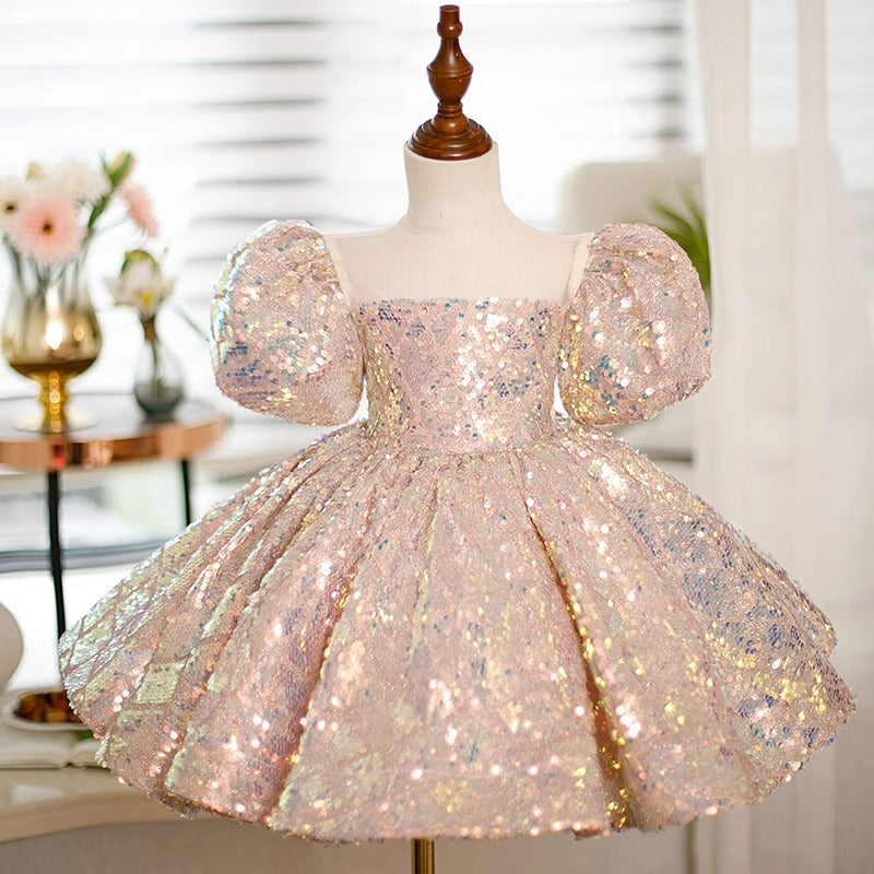 birthday shimmer dress Custom Oyemwen Sequin High Slit Birthday Dress M