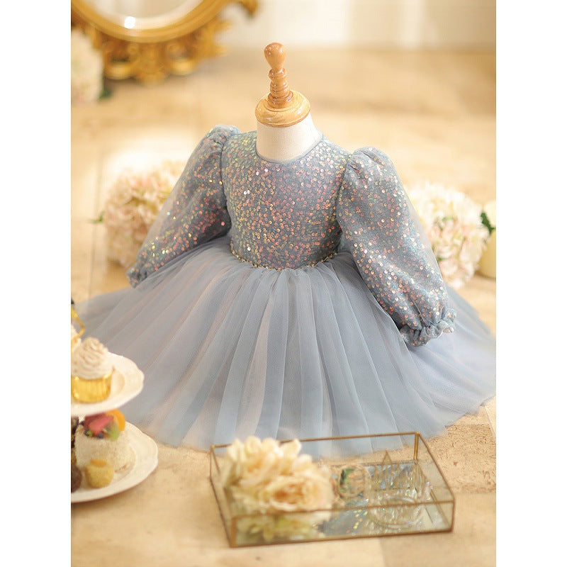 Baby Birthday Dress Girl Sequin Princess Dress Flower Girl Wedding Dress