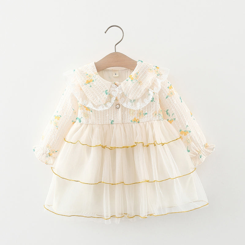 Cute Baby Girls Autumn Denim Cake Princess Dress