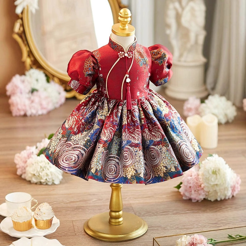 Children's Birthday Dress Girls Christmas Cheongsam Girls Holy Communion Princess Dress