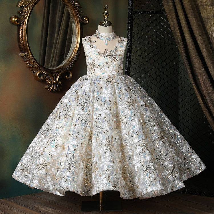 Cute  Baby Girl Sequins Pageant Dress Toddler Birthday Party Ball Gown