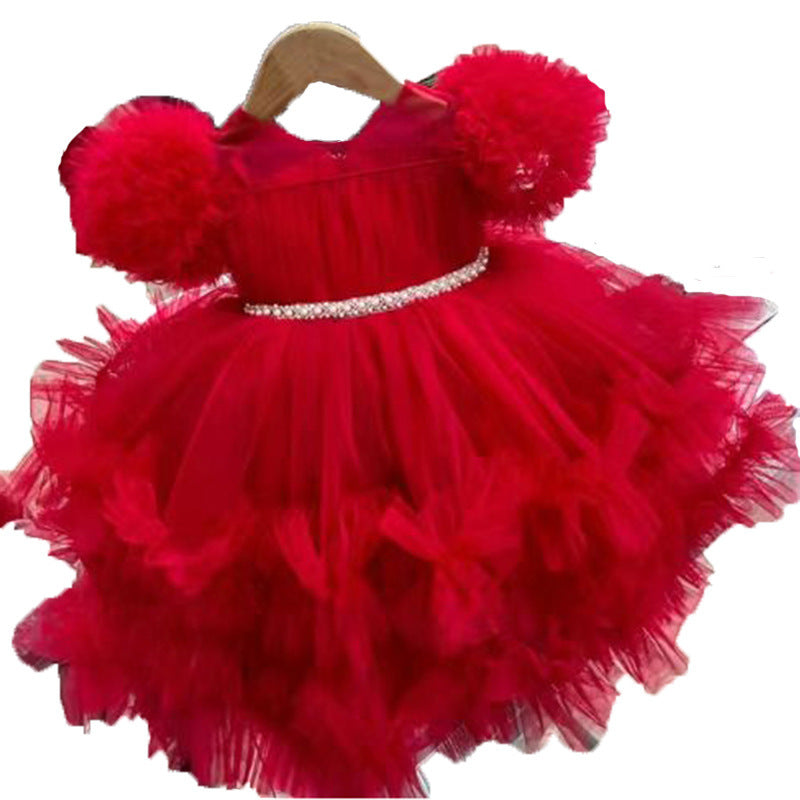 Baby Girl  Beauty Pageant Dress Toddler Birthday Fluffy Princess Dress