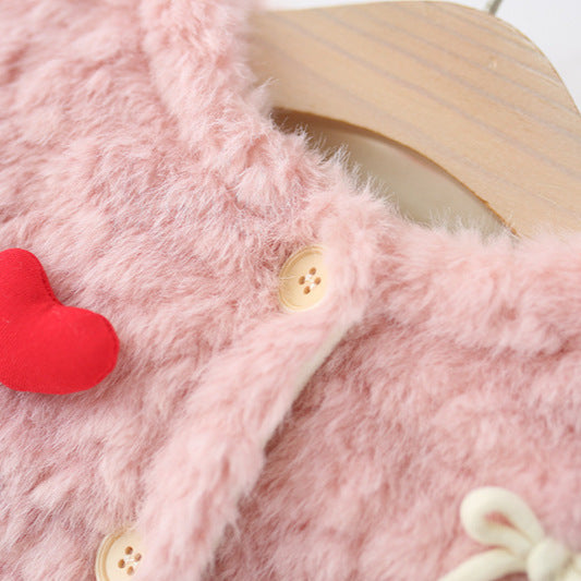 Girls' Winter Mesh Patchwork Warm Coat