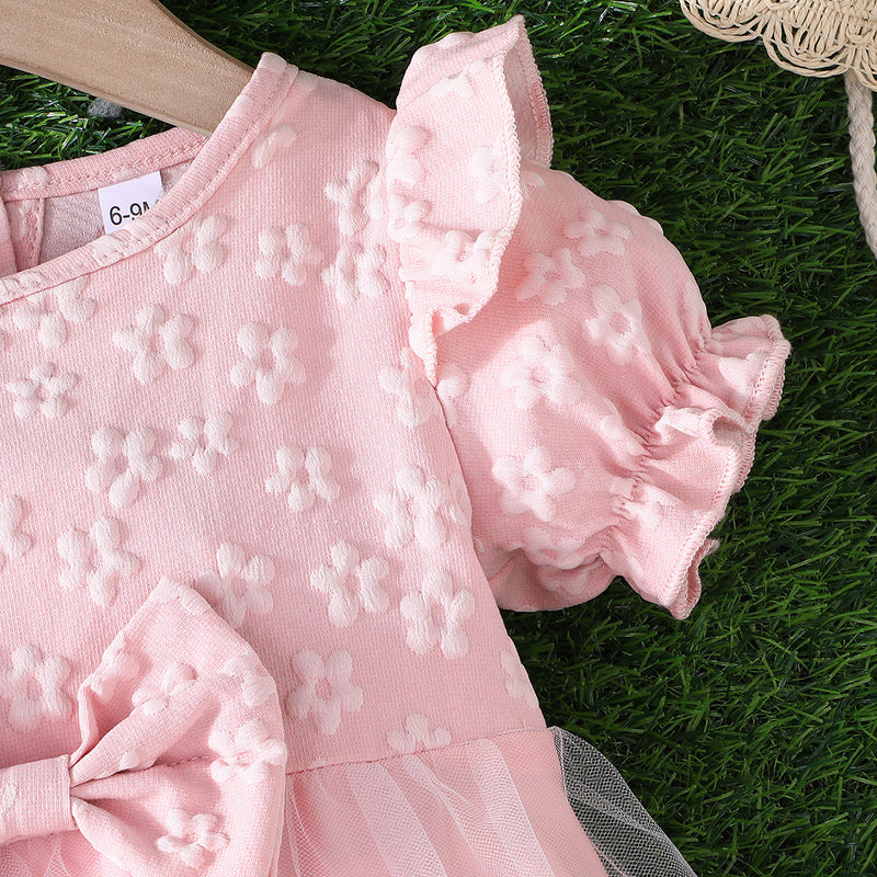 Summer Cute Girl Bow Mesh Princess Dress