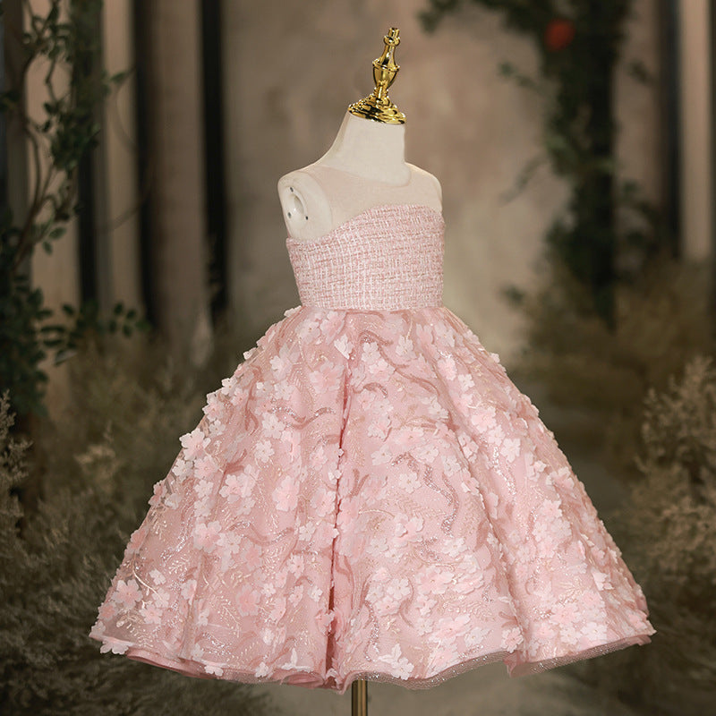 Elegant Baby Girls Pink Sequin Pattern Evening Dress Toddler Christening Dresses Elegant Baby Girls Pink Sequin Pattern Evening Dress Toddler Christening Dresses