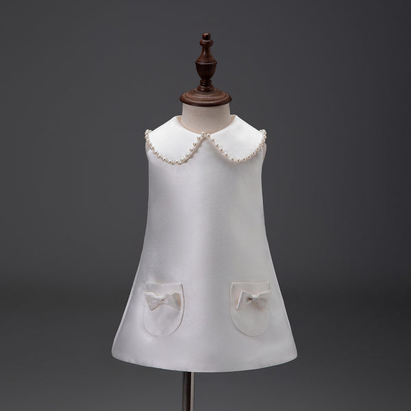 Elegant Baby White First Communion Dress Toddler Little Girl Dress