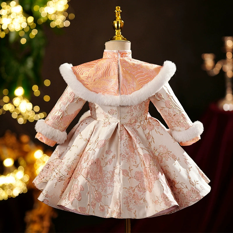 Baby Girl  Winter Baptism Christmas Dress Toddler Pageant First Birthday Princess Dress