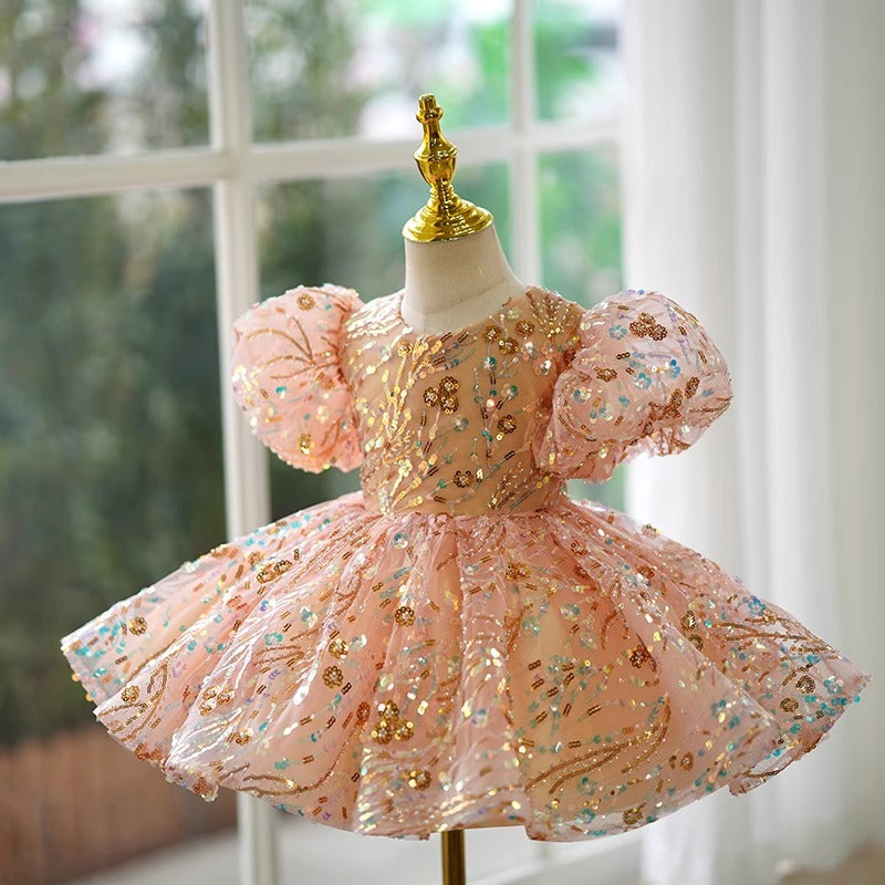 Sequined Princess Dress Girls Birthday Party Dress – marryshe Sequined Princess Dress Girls Birthday Party Dress – marryshe