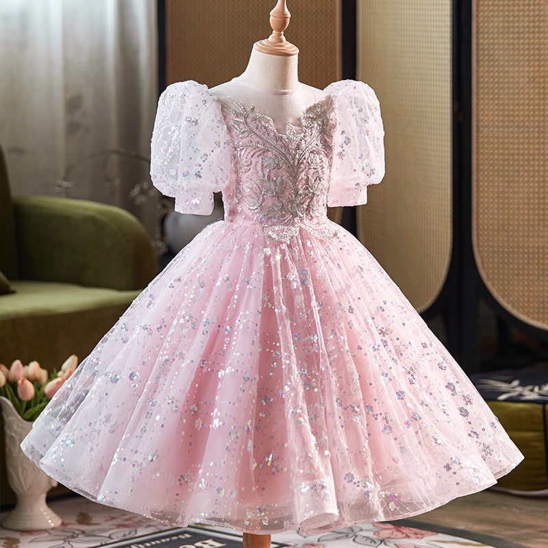 mesh princess dress Butterfly Sequin Mesh Princess Dress for Girls