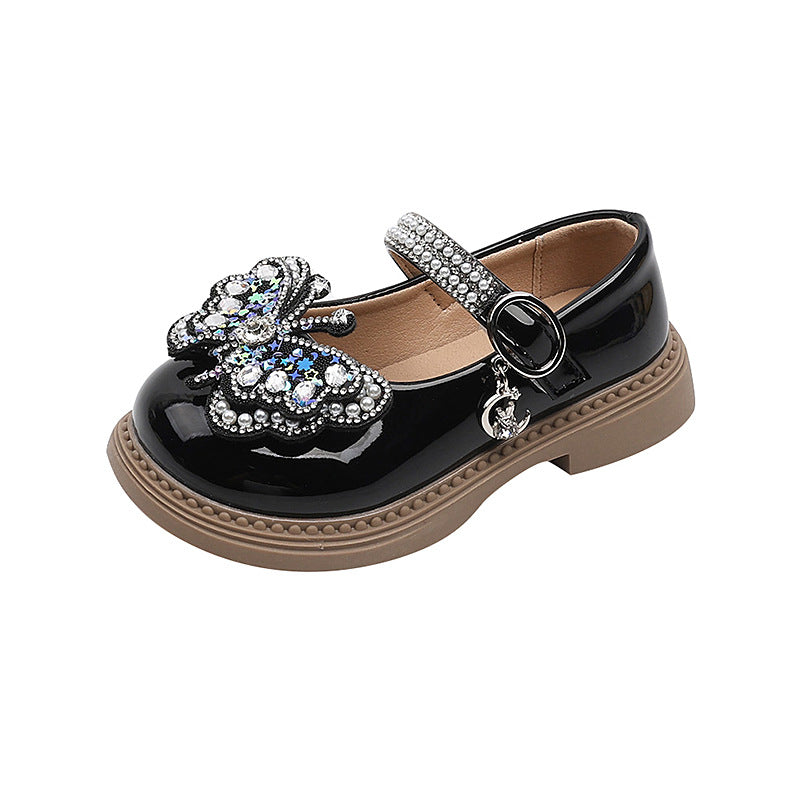 New Baby Girl Princess Diamond Leather Shoes