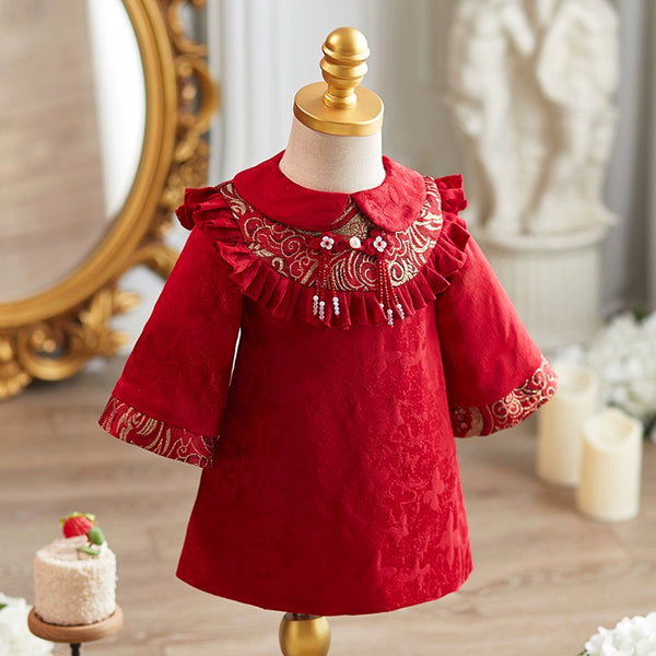 Baby Birthday Princess Dress Girl Christmas Cheongsam Girl Communion Dress