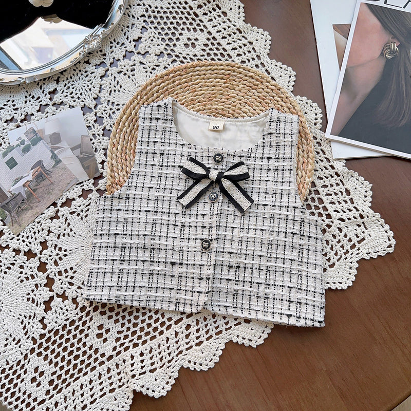 Cute Girls New Vest Short Skirt Two-piece Set