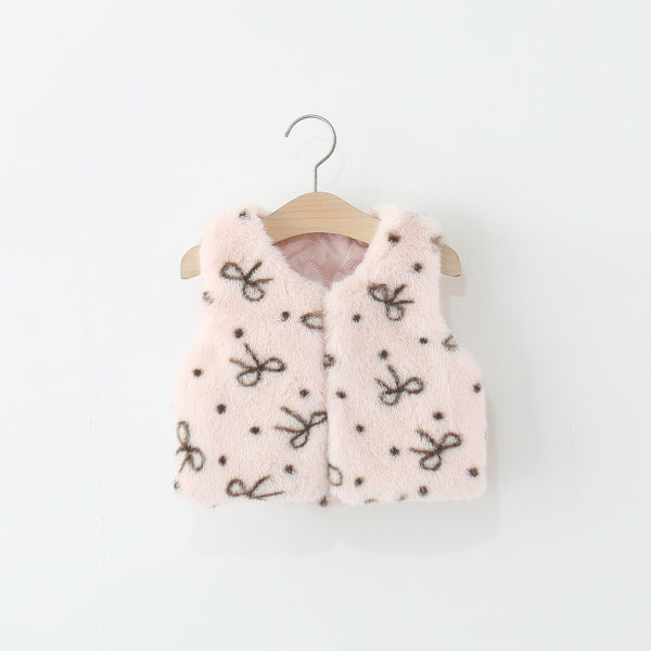 Girls Winter Cute Bow-knot Vest